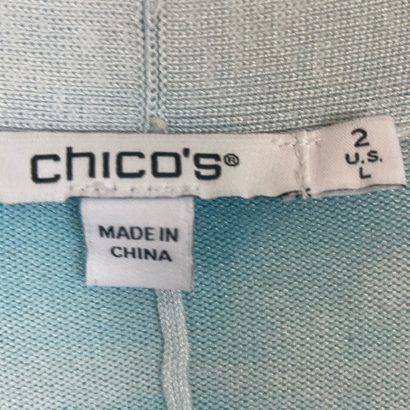 NWT Chico’s OCEAN Spun Rayon Ombre Hanky Hem Cardigan - Picture 6 of 9